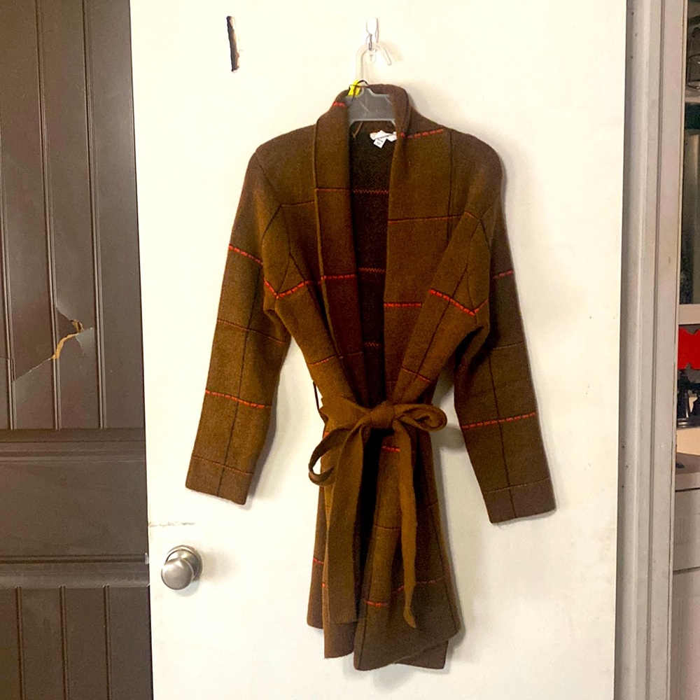 Brown heavy cardigan size L NWOT